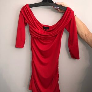 Red majorelle mini dress